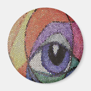Blaues Auge Fraktal befleckt aussehen Poster Magn Magnet