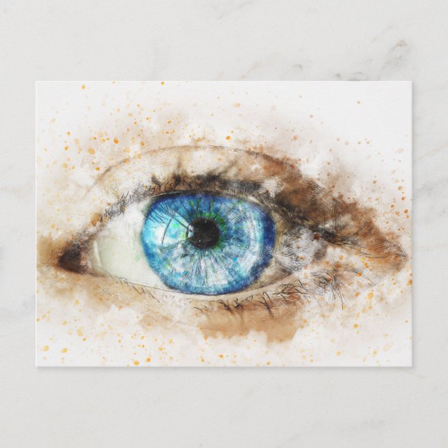 Blaues Auge Postkarte (Vorderseite)