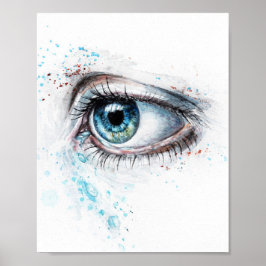 Blaues Auge (Traurigkeit, Beileid und Depression) Poster