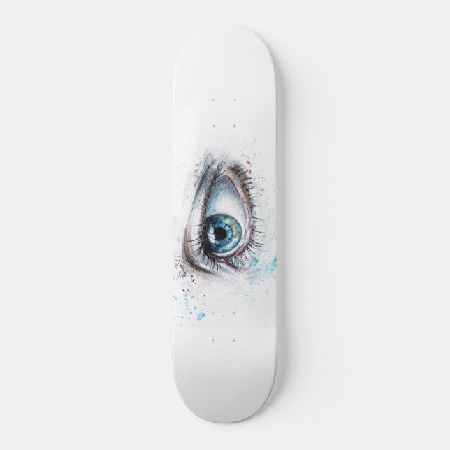 Blaues Auge (Traurigkeit, Beileid und Depression) Skateboard (Vorderseite)