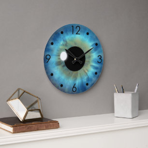 Blaues Augen-Iris-Augapfel-kundenspezifische groß Große Wanduhr