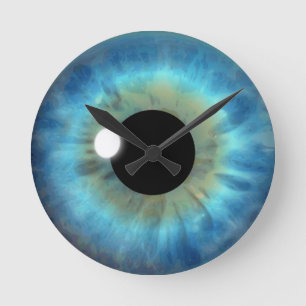 Blaues Augen-Iris-Augapfel-mittlere Runde Wanduhr