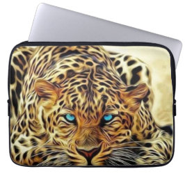 Blaues Augen-Leopard Laptopschutzhülle