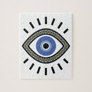 Blaues Augenschutzsymbol Puzzle