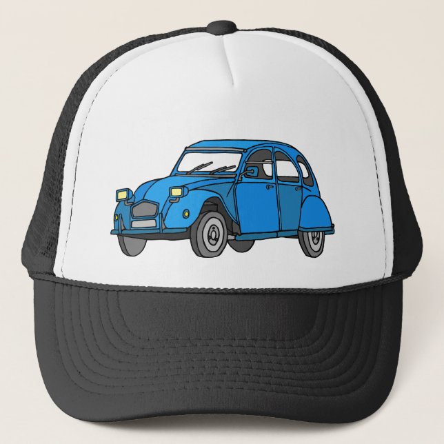 Blaues Auto (2CV) Truckerkappe (Vorderseite)