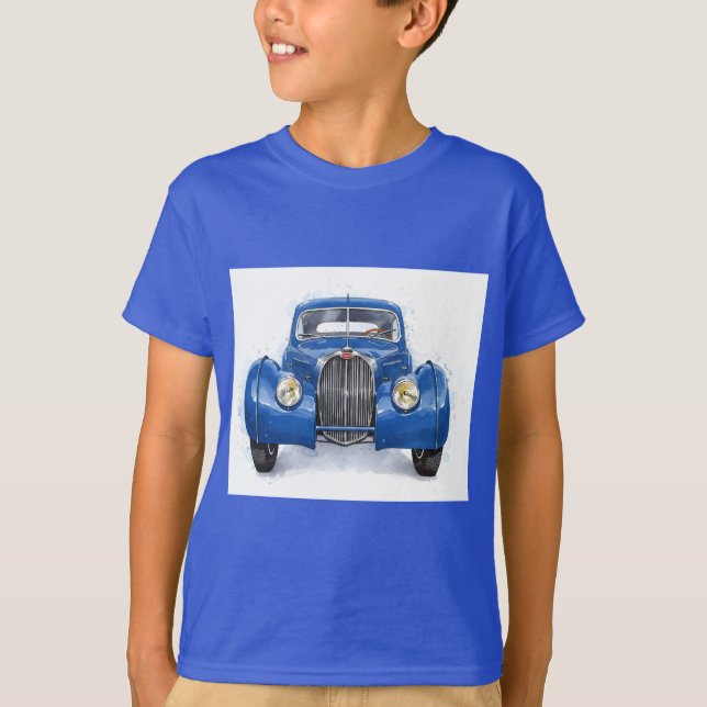 Blaues Auto aus den 1930er Jahren T-Shirt (Vorderseite)