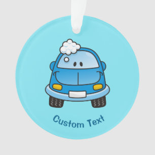 Blaues Auto mit Bläschen Ornament