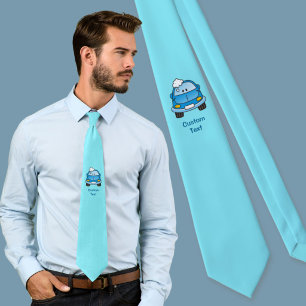 Blaues Auto mit Blasen-Halsband Krawatte