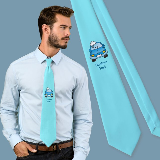Blaues Auto mit Blasen-Halsband Krawatte (Von Creator hochgeladen)