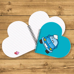 Blaues Auto mit Blasen Notizbuch
