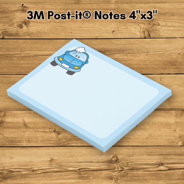 Blaues Auto mit Blasen Post-it Klebezettel (Von Creator hochgeladen)