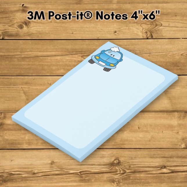 Blaues Auto mit Blasen Post-it Klebezettel (Von Creator hochgeladen)
