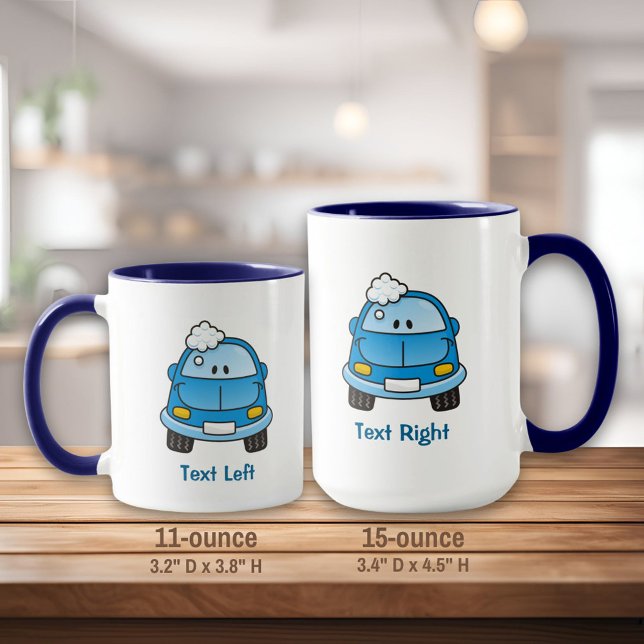 Blaues Auto mit Blasen-Tasse Tasse (Von Creator hochgeladen)
