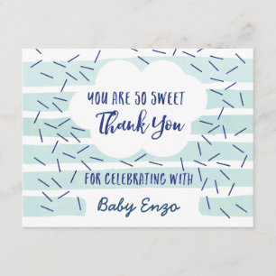 Blaues Baby besprühen danken Ihnen Karten