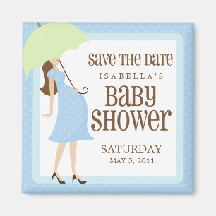 Blaues Baby-Dusche Save the Date Magnet