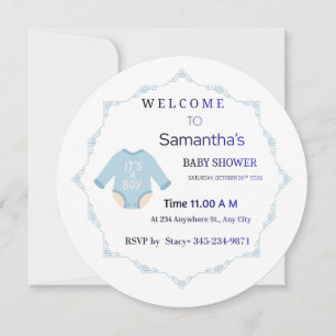 Blaues Baby-Einladung zur Babyparty "Es ist ein Ju Einladung