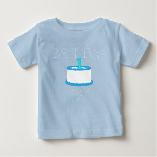 Blaues Baby-Jungen-erstes Geburtstags-Shirt Baby T-shirt