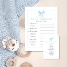 Blaues Baby Shower Wortverdrehspiel – Druckbar