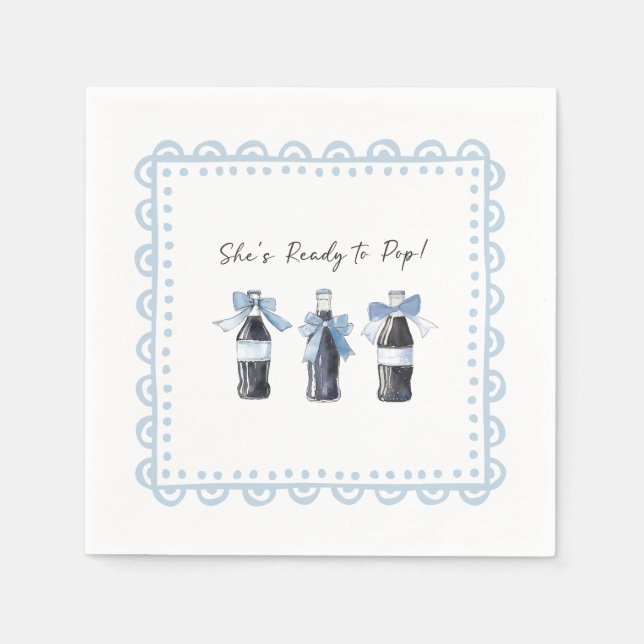 Blaues Baby-Soda Ready to POP  Serviette (Vorderseite)