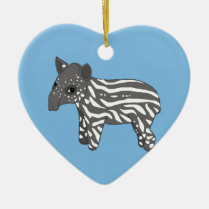blaues Baby Tapir Keramikornament