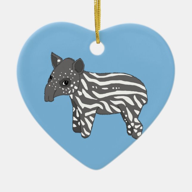 blaues Baby Tapir Keramikornament (Vorne)