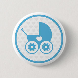Blaues Babypram-Ikonen-Knopf-Abzeichen Button