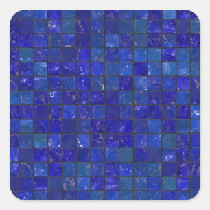 Blaues Bad Tiles Quadratischer Aufkleber