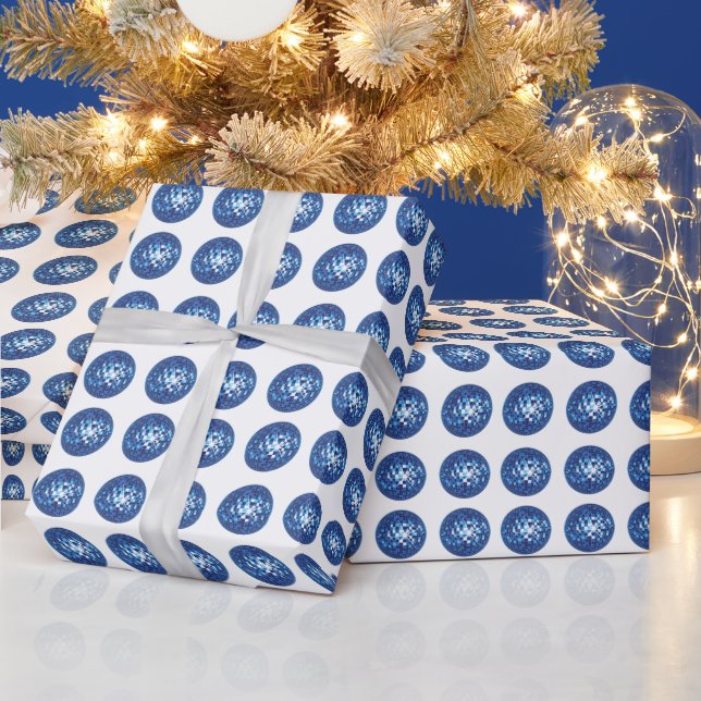 Blaues Ball-Muster für Diskotheken Geschenkpapier (Feiertage)