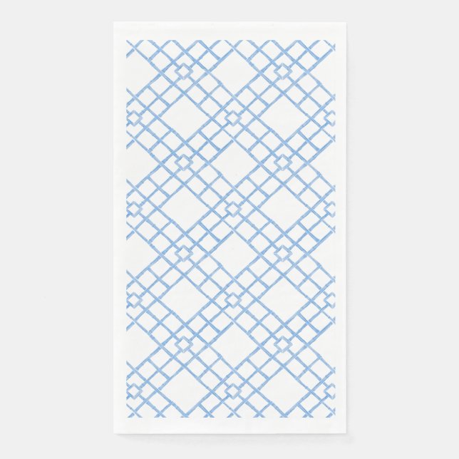Blaues Bambus-Gitterpapier Serviette (Vorderseite)