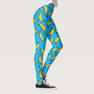 Blaues Bananen-Muster Legging Leggings