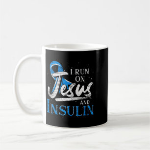 Blaues Band Lauf Auf Jesus Und Insulin Diabetes Kaffeetasse