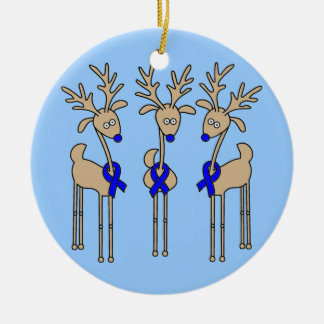 Blaues Band-Ren (Darmkrebs) Keramik Ornament