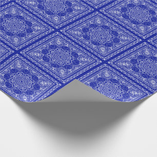 Blaues Bandana-Muster Geschenkpapier