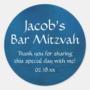 Blaues Bar Mitzvah Runder Aufkleber