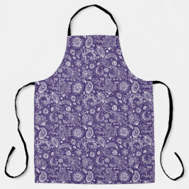 Blaues Batik-Boho-Stil floral Paisley-Muster Schürze