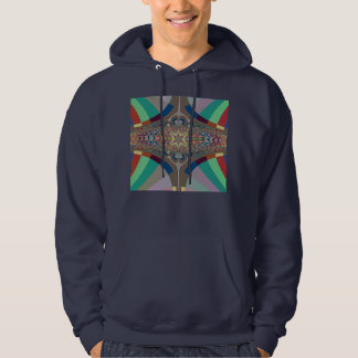 Blaues beige Leiter-Fraktal Hoodie