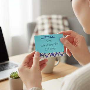 Blaues benutzerdefiniertes Blütenblattmuster Post-it Klebezettel