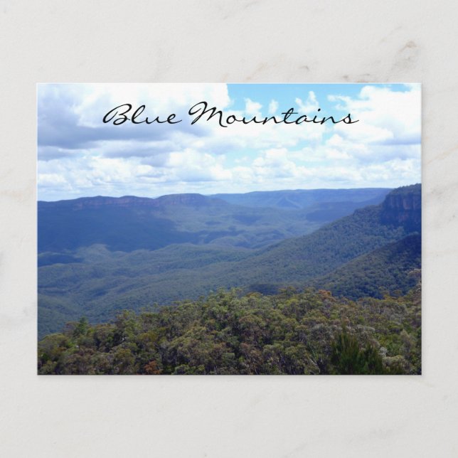 Blaues Bergtal Postkarte (Vorderseite)