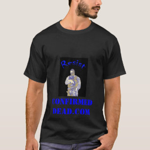 blaues, bestätigtes Dead.com T-Shirt