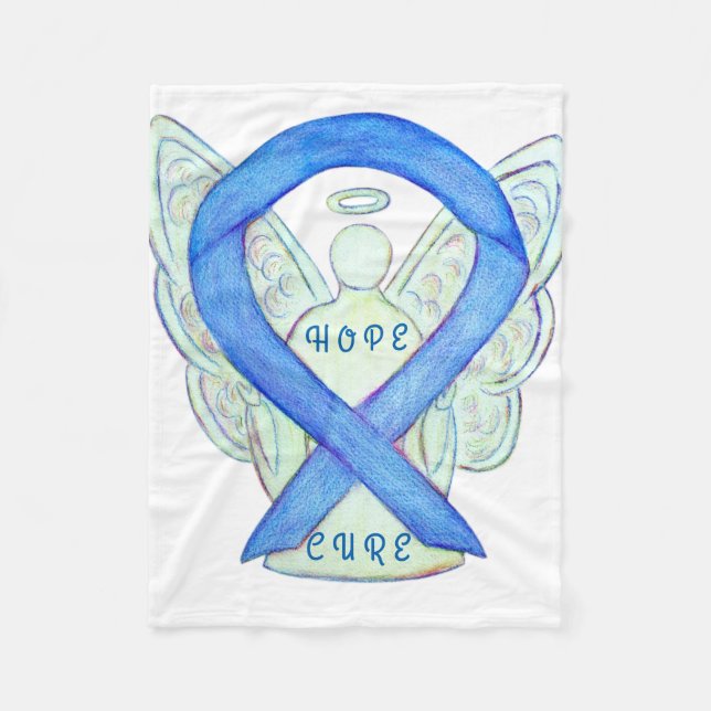 Blaues Bewusstsein und Engel Hope and Cure Blanket Fleecedecke (Vorderseite)