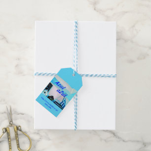 Blaues Bildgeschenkumbau Teil 1 Geschenkanhänger