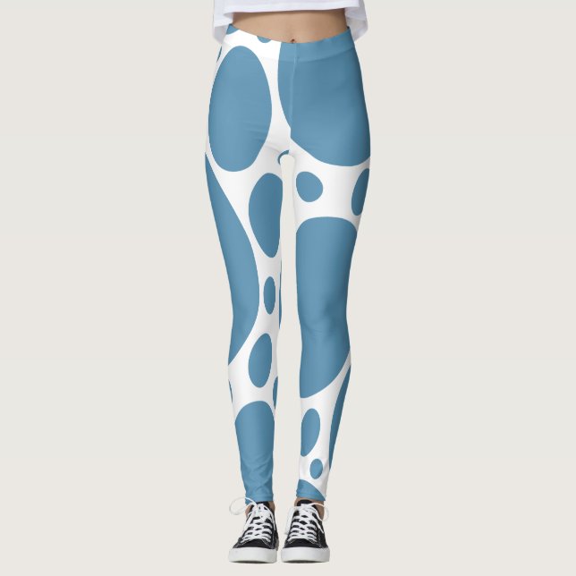 Blaues Blasenmuster Leggings (Vorderseite)