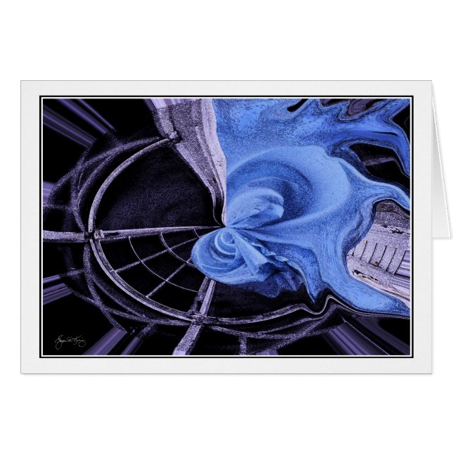 Blaues Blatt abstrakt (Vorderseite (Horizontal))