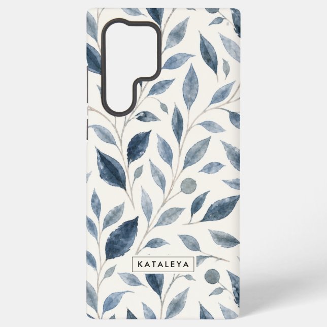 Blaues Blatt Personalisiert Samsung Galaxy Hülle (Rückseite)