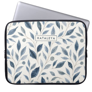 Blaues Blatt Personalisierte Elegante Benutzerdefi Laptopschutzhülle