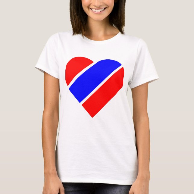 Blaues blaues Herz T-Shirt (Vorderseite)