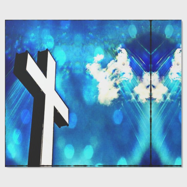 Blaues Blaues Himmelsfunkenpapier Geschenkpapier (Flach)