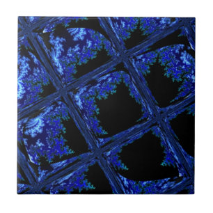 Blaues Blockdesign Fliese