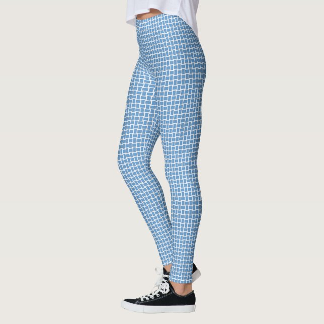 Blaues Blockmuster Leggings (Links)