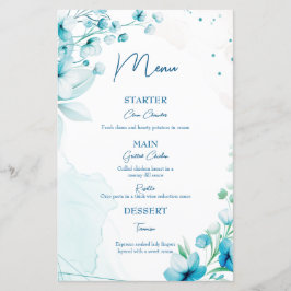 Blaues Blossom & Breeze Hochzeitsmenü
